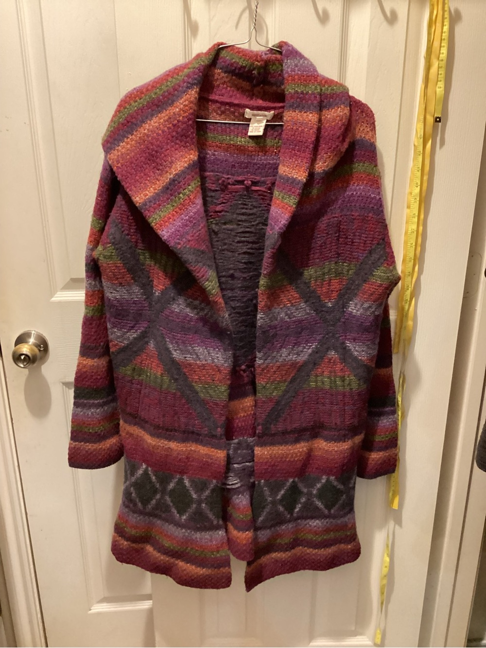Sundance Multicolor Striped Geometric Shawl Collar Cardigan